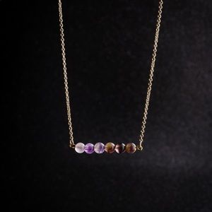 Amethyst bar necklace